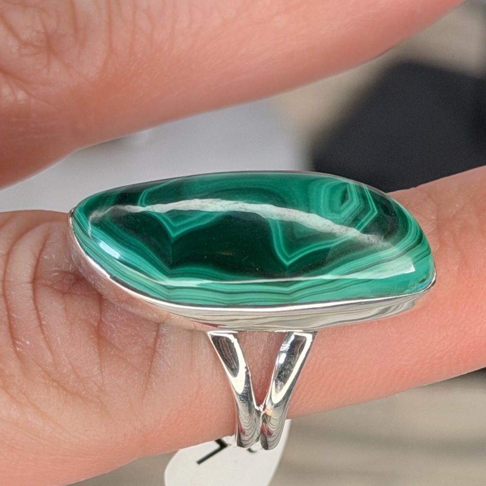 Congo Malachite Ring Solid 925 Sterling Silver Si… - image 4